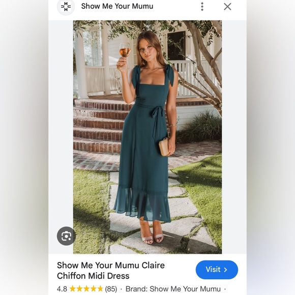 Show me your mumu, Claire midi dress, NWT, emerald chiffon color, size xl - Picture 1 of 6